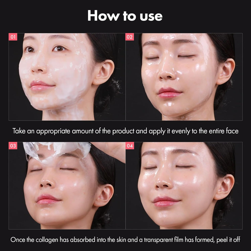 Real Collagen Fit, Hydrolyzed Collagen Wrapping Mask, Peel off Facial Mask for Elasticity, Hydrating, Glow, Glass Skin, Face Moisturizer, Self Care, Korean Skin Care, 50Ml, 1.69 Fl. Oz.